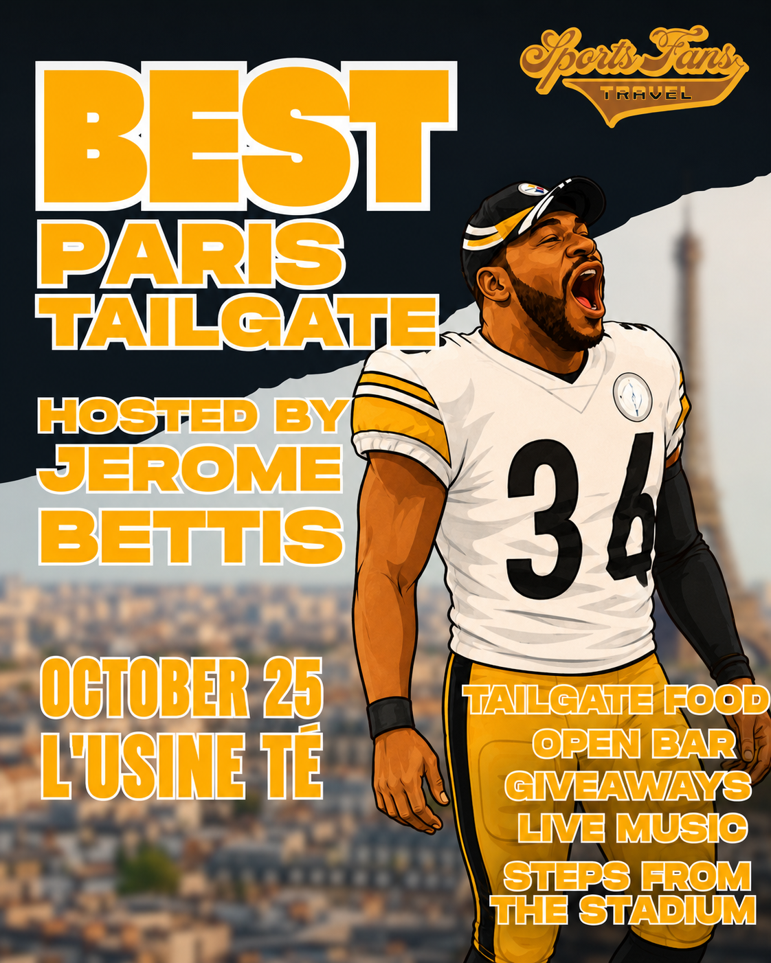 Jerome Bettis hosts the Best Tailgate in Paris