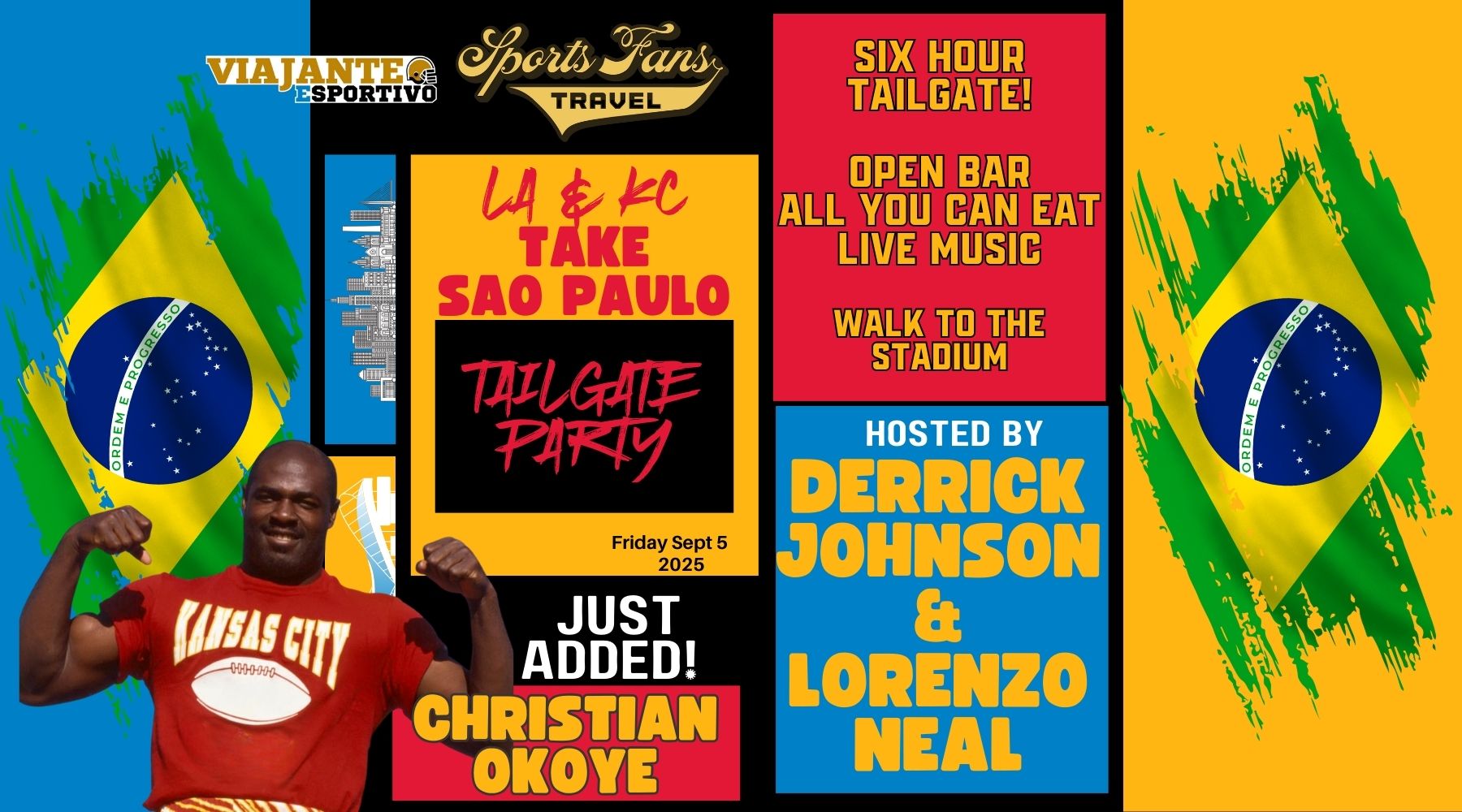 Kansas City & LA Take São Paulo Tailgate Party Hosted by Derrick Johnson, Lorenzo Neal and Christian Okoye!